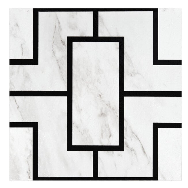 Retro 12x12 Self Adhesive Vinyl Floor Tile - Affinity - 20 Tiles/20 sq. ft., BLACK MARBLE, hi-res image number 0