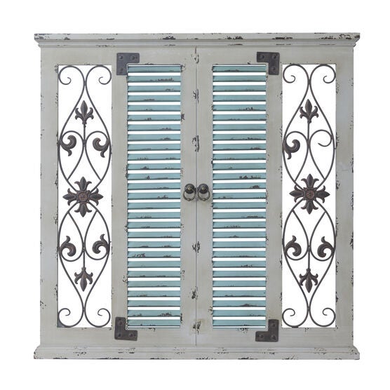 Beige Rustic Floral Wood Wall Décor, BEIGE, hi-res image number null