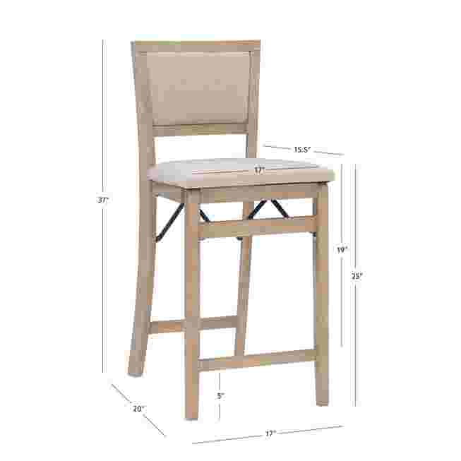 Front view of the stool with dimensions shown