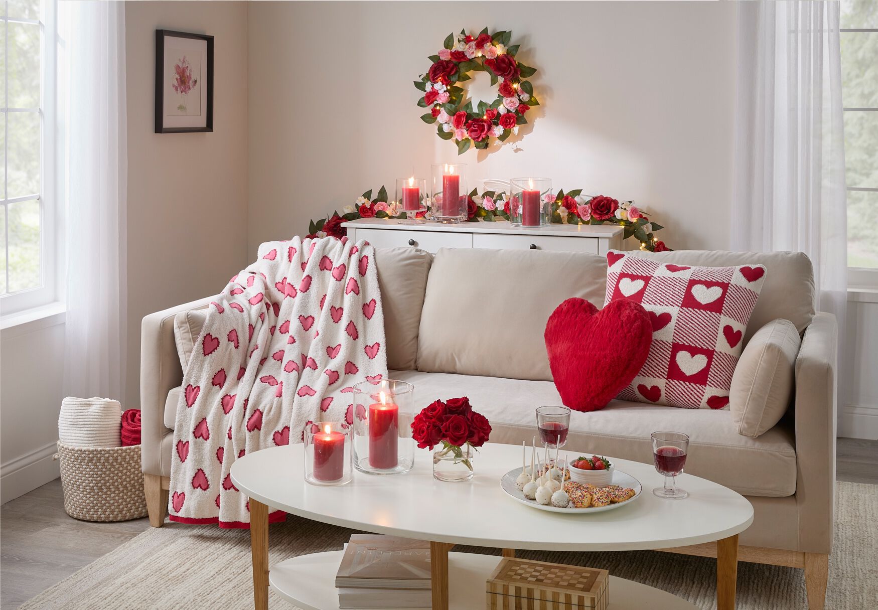 Heart Shaped Pillow, RED, alternate image number 3