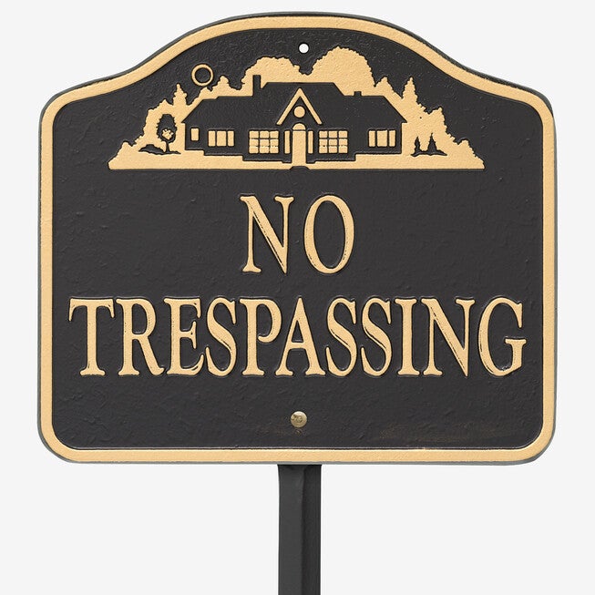 No Trespassing Sign, BLACK GOLD, hi-res image number 0
