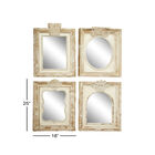 Set Of 4 Brown Wood Vintage Wall Mirror, , alternate image number null