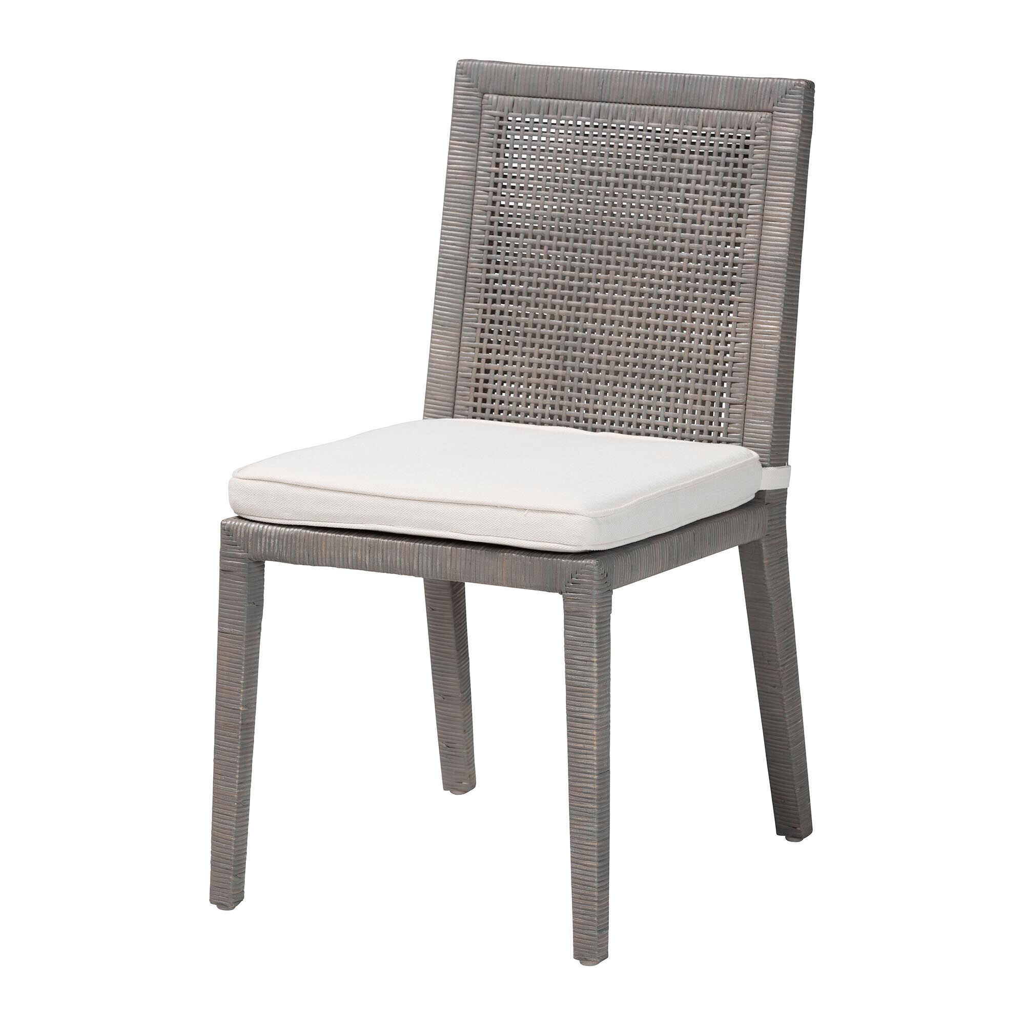 Sofia Natural Rattan Dining Chair, GREY, alternate image number 1