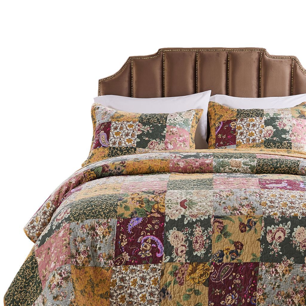 Antique Chic 100% Cotton Patchwork Bedspread Set, MULTI, alternate image number 2