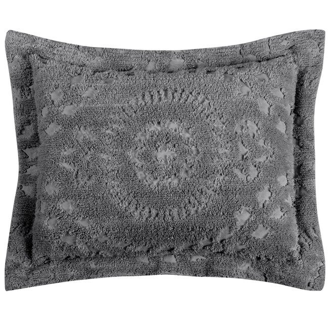 Rio Collection Tufted Chenille Sham , GRAY, hi-res image number 0