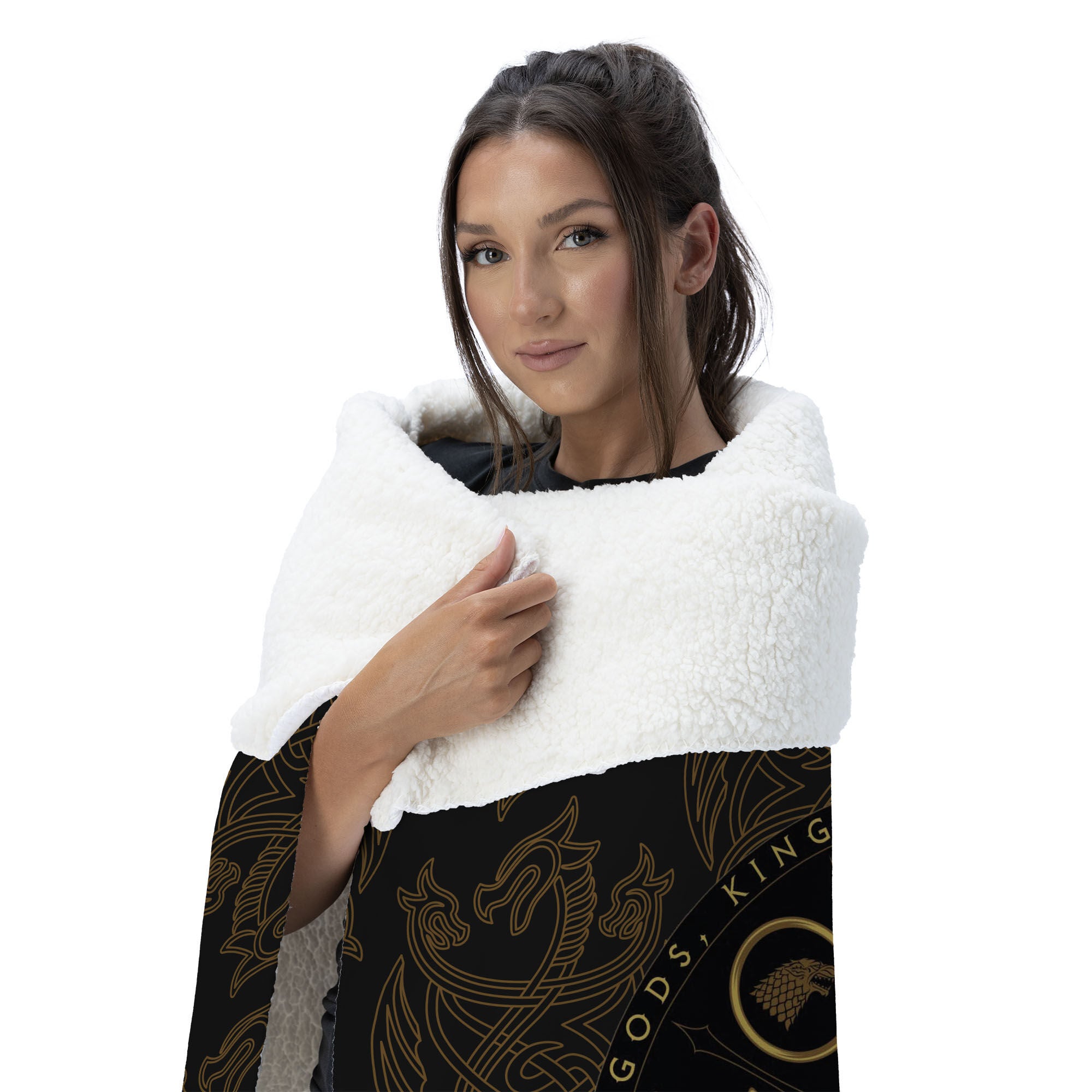 Warner Bros. House of the Dragon Dragons Did Silk Touch Sherpa Throw Blanket 50x60 Inches, BLACK, alternate image number 2