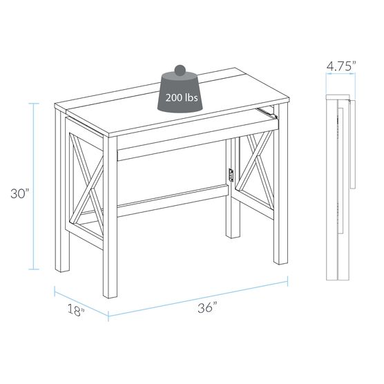 Montego Folding Desk with Pull-Out-Warm Brown, , alternate image number null