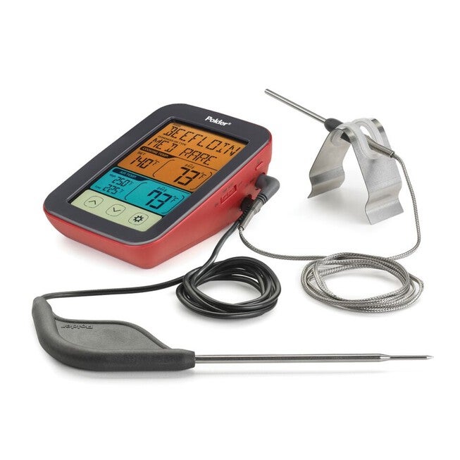 DIGITAL BBQ SMOKER THERM, RED BLACK, hi-res image number 0