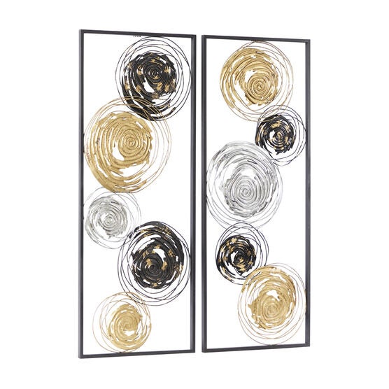 Set Of 2 Black Metal Contemporary Wall Decor, , alternate image number null