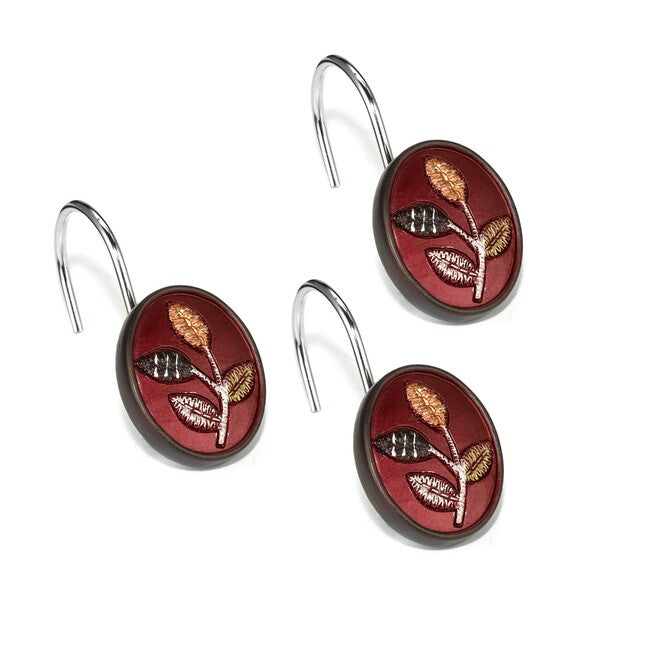 Aubury Shower Curtain Hooks, BURGUNDY, hi-res image number 0