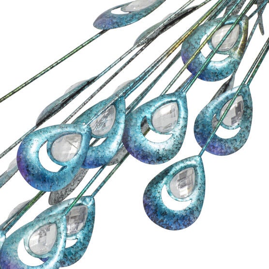 Turquoise Iron Eclectic Birds Garden Sculpture, , alternate image number null