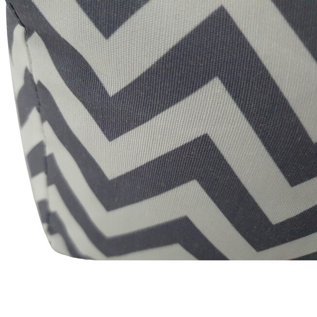 Chevron poly-cotton bolster with detachable faux fur cushion, Small Size, , alternate image number null