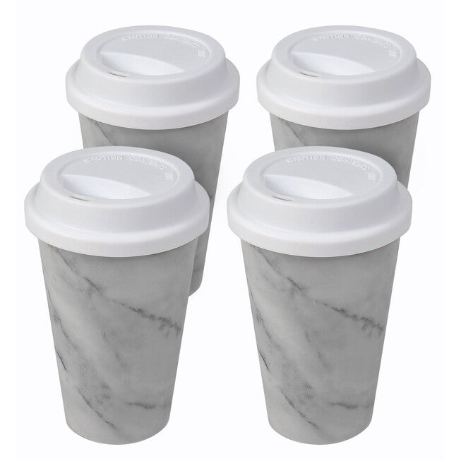 Modern Marble Travel Mug - Set Of 4, O, hi-res image number null