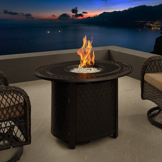 James Aluminum Oval LPG/NG Fire Pit, , on-hover image number 1