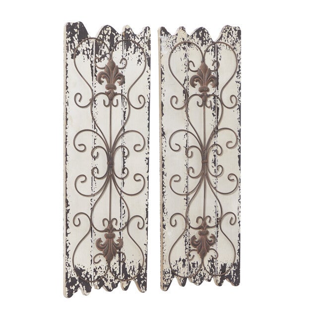 Set Of 2 White Wood Rustic Wall Décor, , alternate image number 6