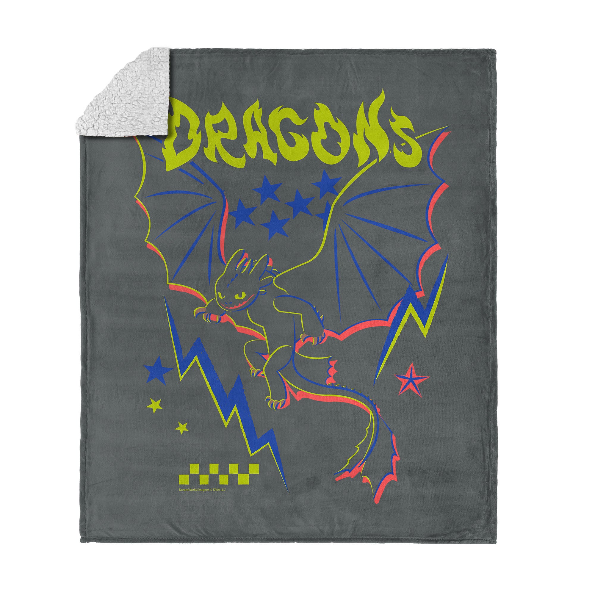 How to Train Your Dragon Silk Touch Sherpa Throw Blanket 50x60 inches, GRAY, hi-res image number 0