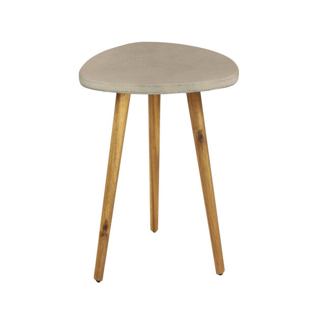Grey Resin Modern Outdoor Accent Table, GREY, hi-res image number null