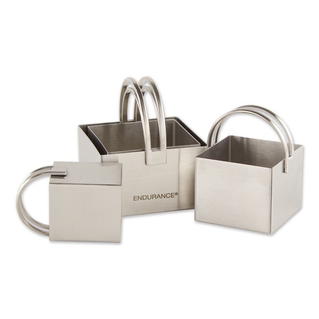 Square Stainless Steel Biscuit Cutters, Set 4, , alternate image number 2