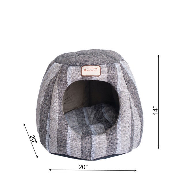 Cat Cave Bed, Gray and Silver, , alternate image number 6