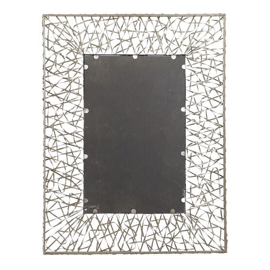 Silver Industrial Metal Wall Mirror, , alternate image number null