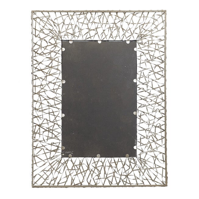 Silver Industrial Metal Wall Mirror, , alternate image number 2