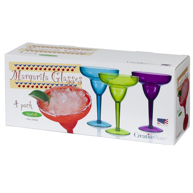 Creative Ware Set of 4 Margarita GlassesSet of 4, ASSORTED, hi-res image number 0