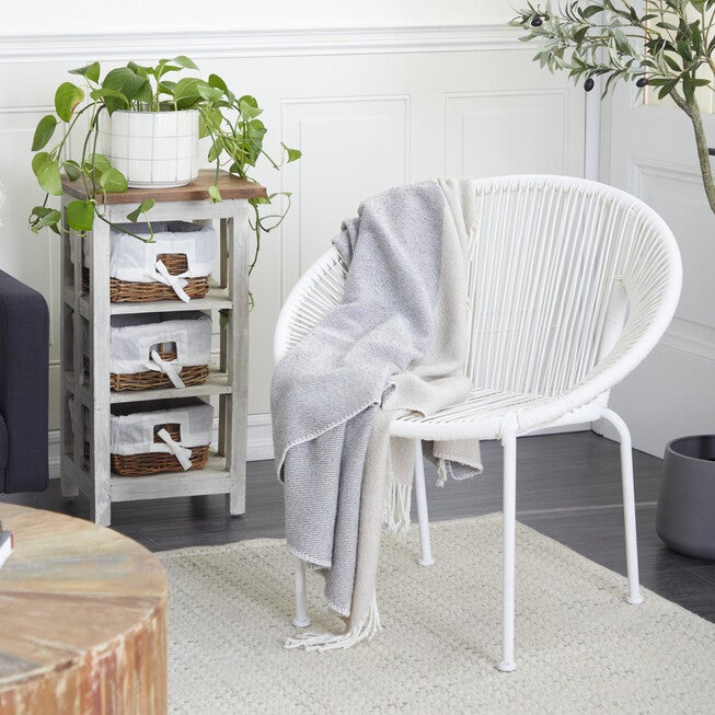 White Metal Contemporary Outdoor Chair, , alternate image number 12