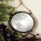 Set Of 2 Brown Metal Rustic Wall Mirrors, , alternate image number null