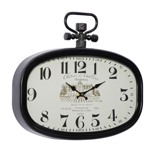 White Vintage Metal Wall Clock, , alternate image number 2
