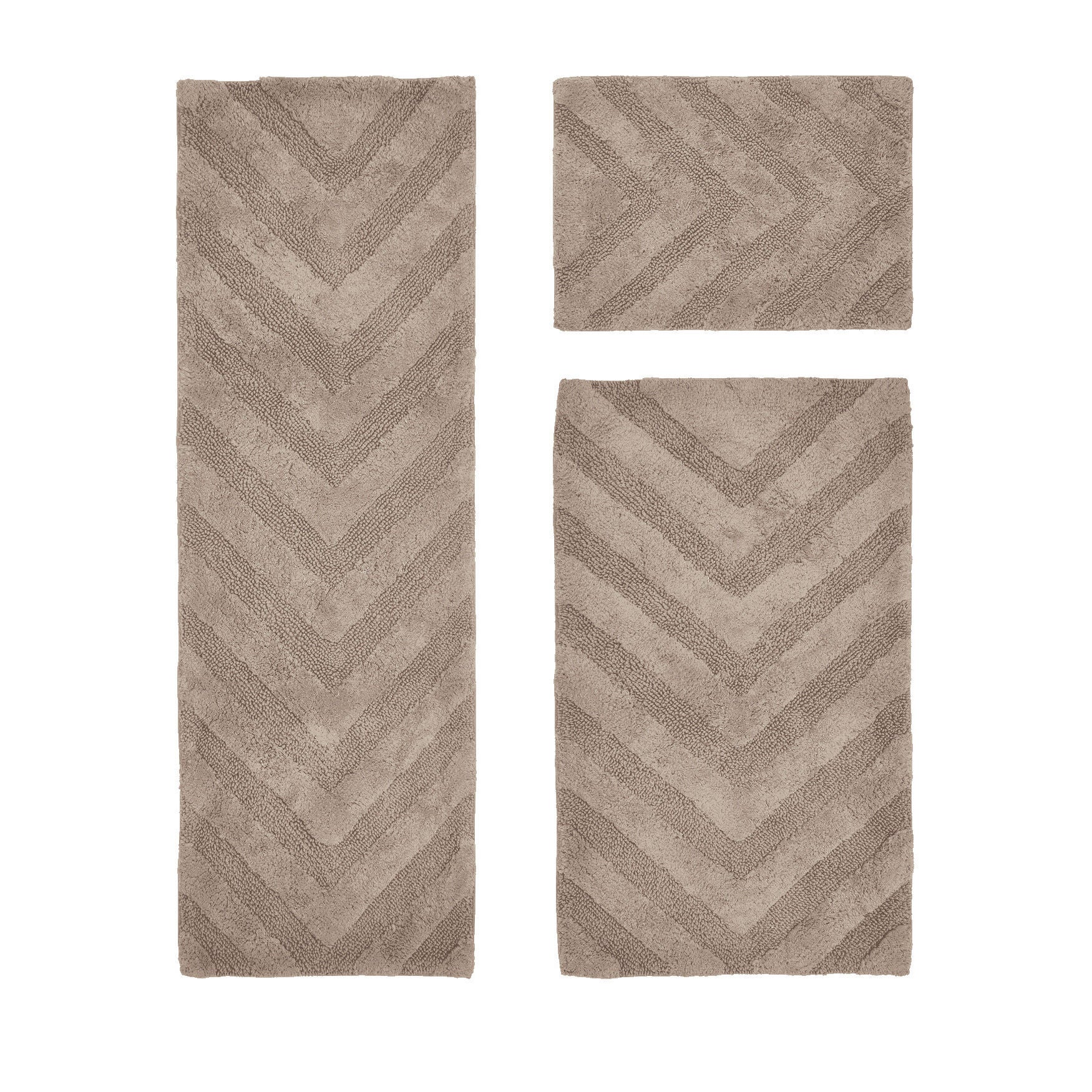 Hugo Collection 100% Cotton 3 Piece (17 inches X 24 inches | 24 inches X 40 inches | 20 inches X 60 inches) Bath Rug Set, SAND, hi-res image number 0