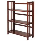 3-Shelf Folding Stackable Bookcase 27.5" Wide-Walnut, , alternate image number null