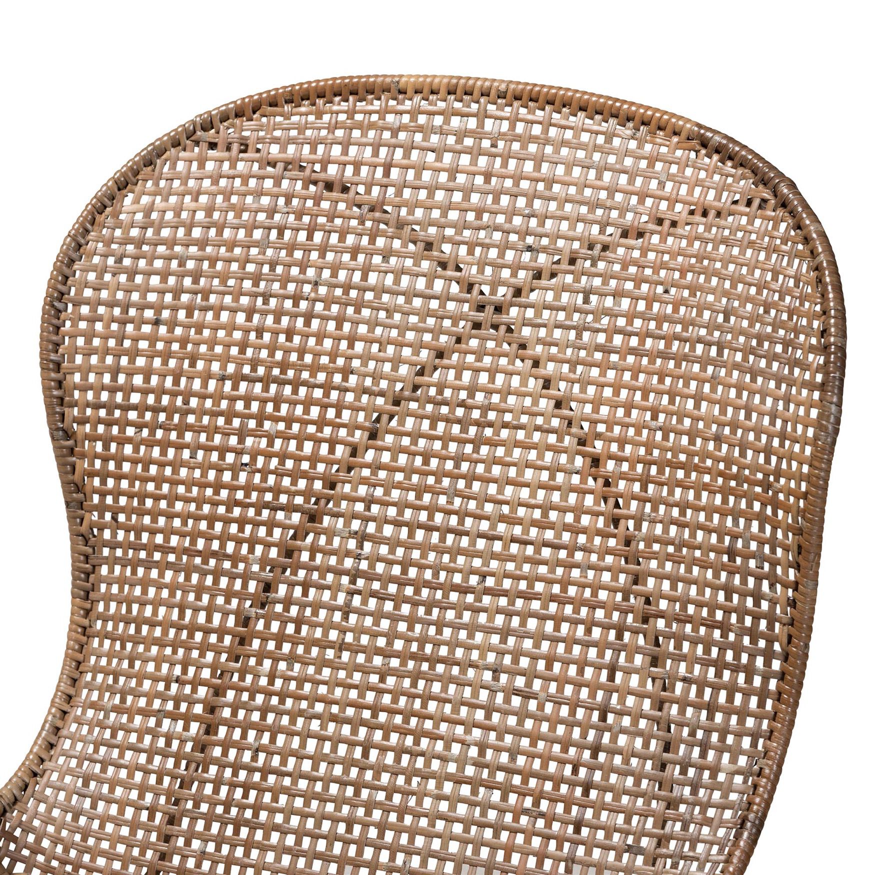 Sabelle Japandi Greywashed Rattan and Black Metal 2-Piece Dining Chair Set, , alternate image number 9