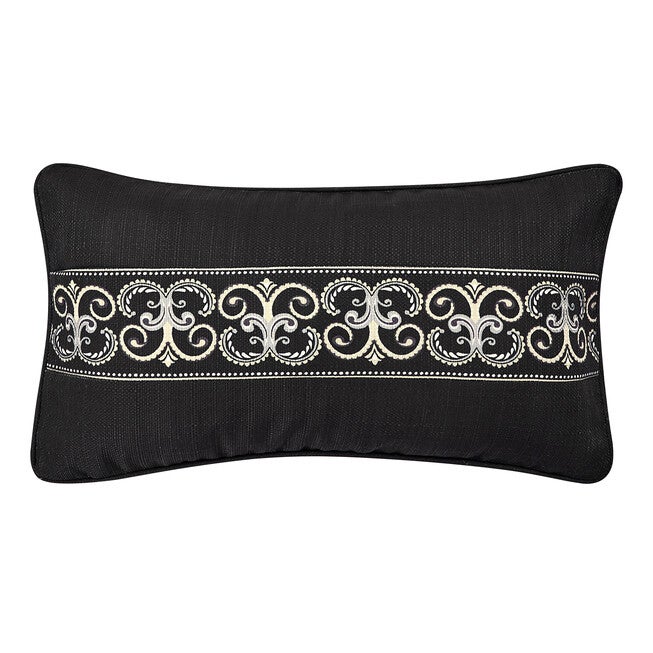 Messina Boudoir Decorative Throw Pillow, BLACK, hi-res image number 0
