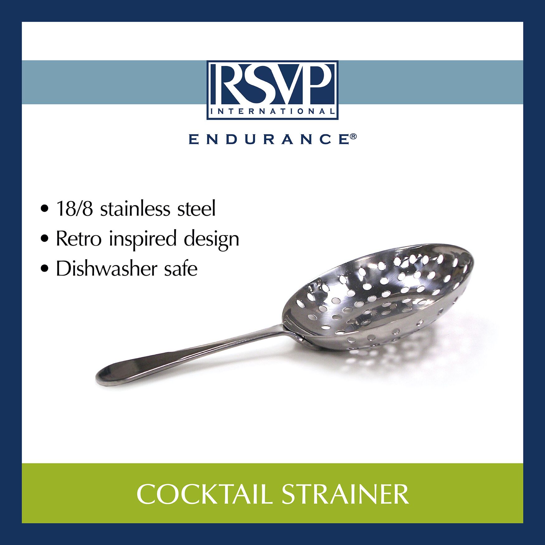 Retro Stainless Steel Cocktail Strainer, , alternate image number 3