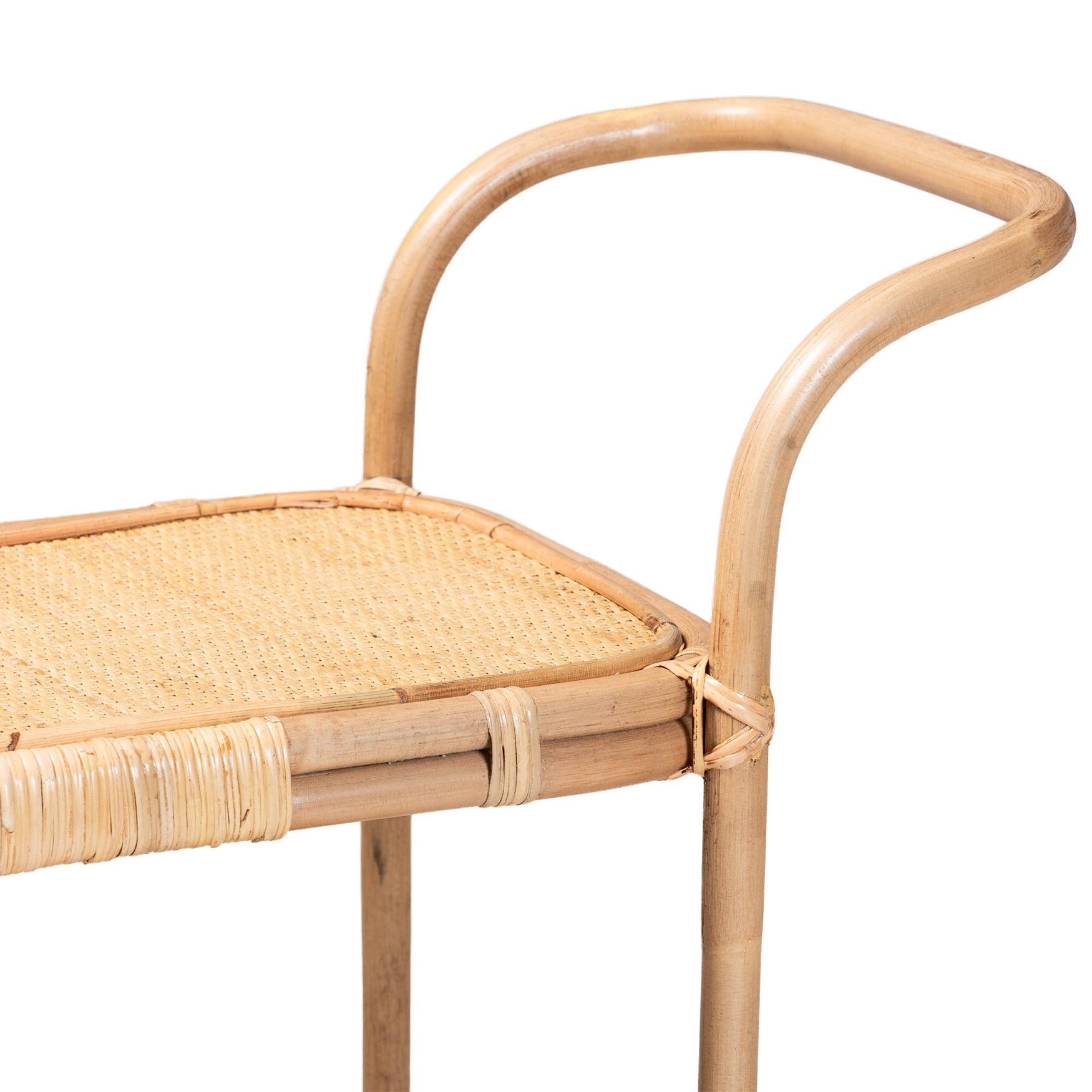 Hadia Modern Bohemian Natural Brown Rattan Wine Cart, , alternate image number 3