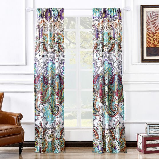 Nirvana Window Curtain Panel Pair, TEAL, hi-res image number null