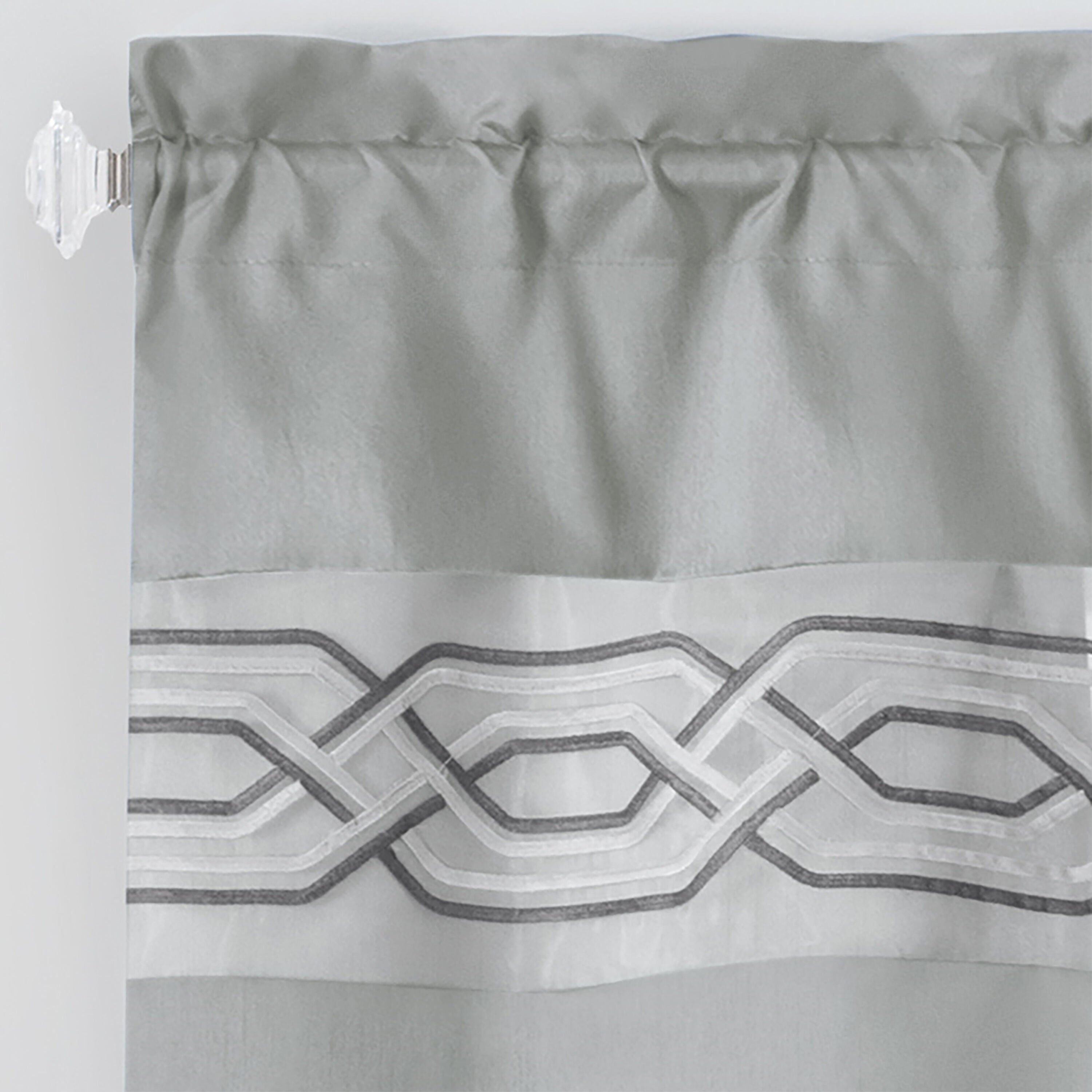 Paige Window Curtain Valance, SILVER, alternate image number 3