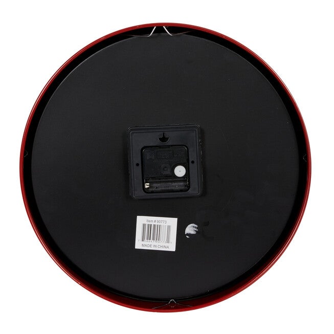 Red Farmhouse Metal Wall Clock, , on-hover image number 1