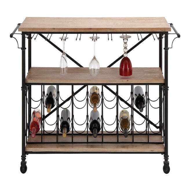 Natural Brown Industrial Metal Wine Storage, 31 x 48, CLEAR, hi-res image number 0