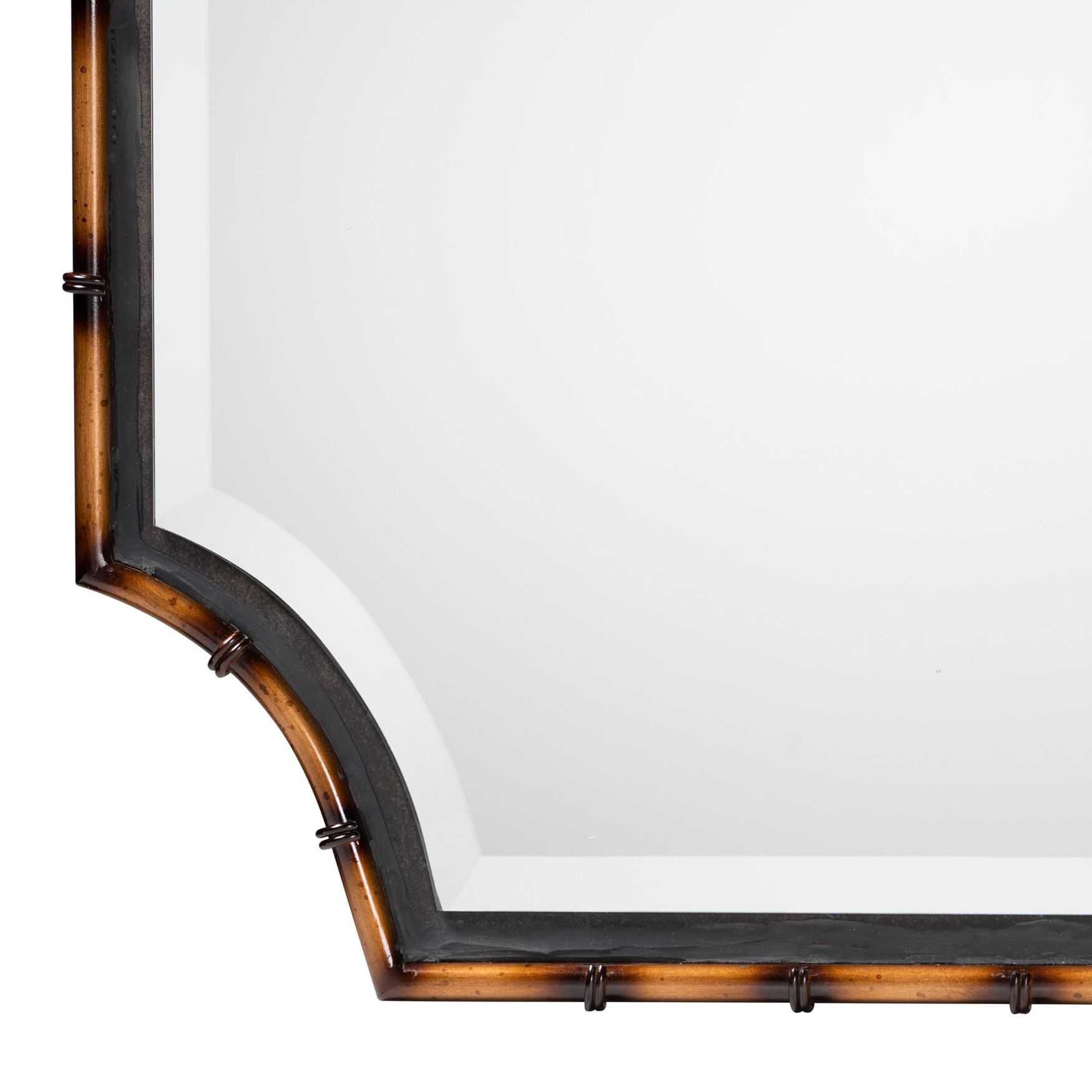 Lieven Rustic Glam And Luxe Two-Tone Light Brown And Black Finished Metal Accent Wall Mirror, , on-hover image number 1