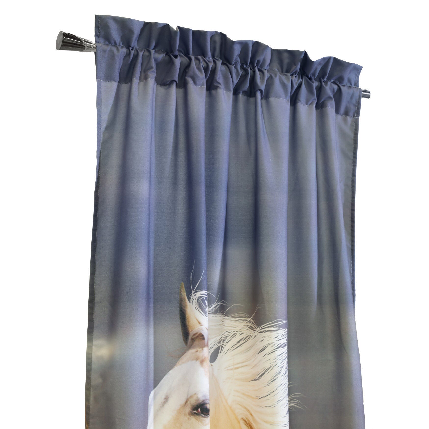 Photo Real Horses Light Filtering Pole Top Curtain Panel Pair, , alternate image number 3