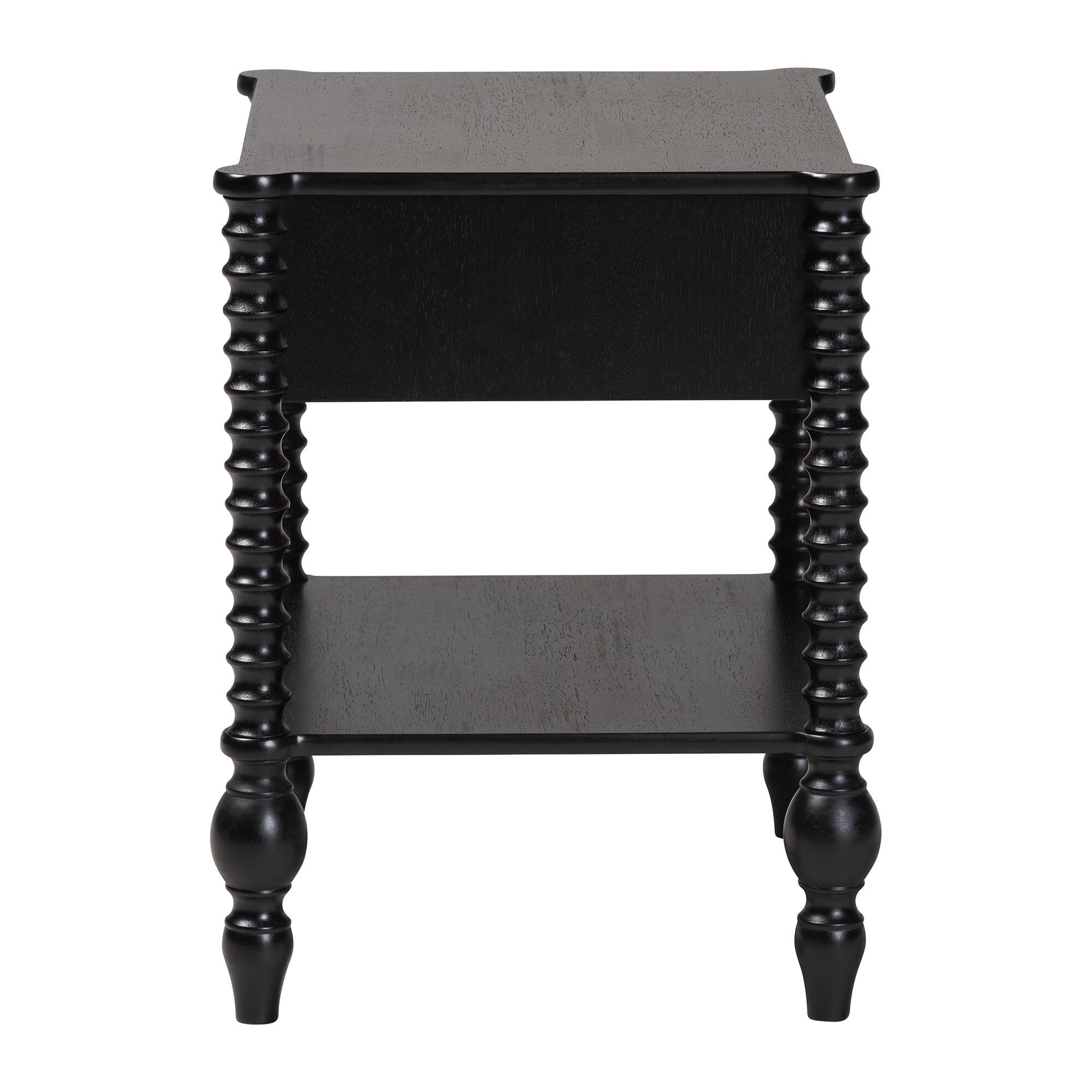 Callison Spindle Nightstand - 1-Drawer, BLACK, alternate image number 4