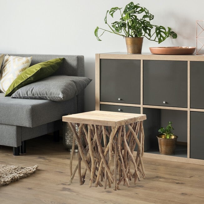 Java Teak Top Stick Stool, NATURAL, hi-res image number null