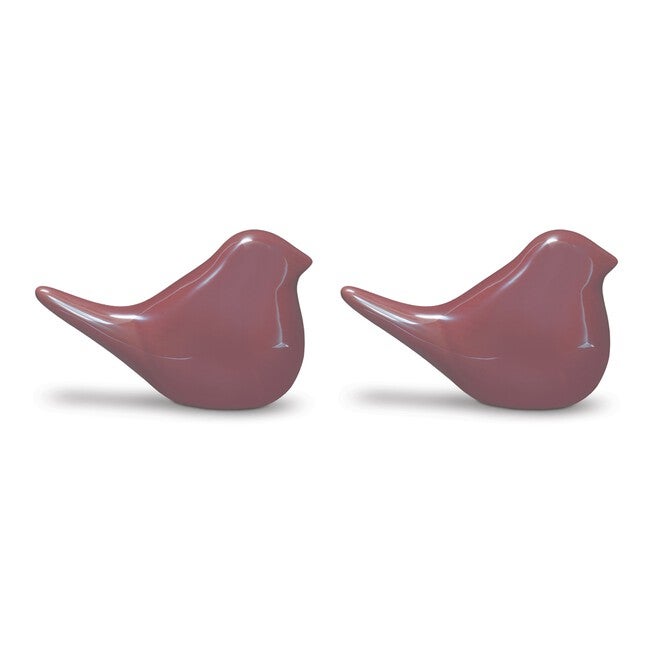 Bird (Set of 2) 6 inchesL x 3.75 inchesH Porcelain, BROWN, alternate image number null