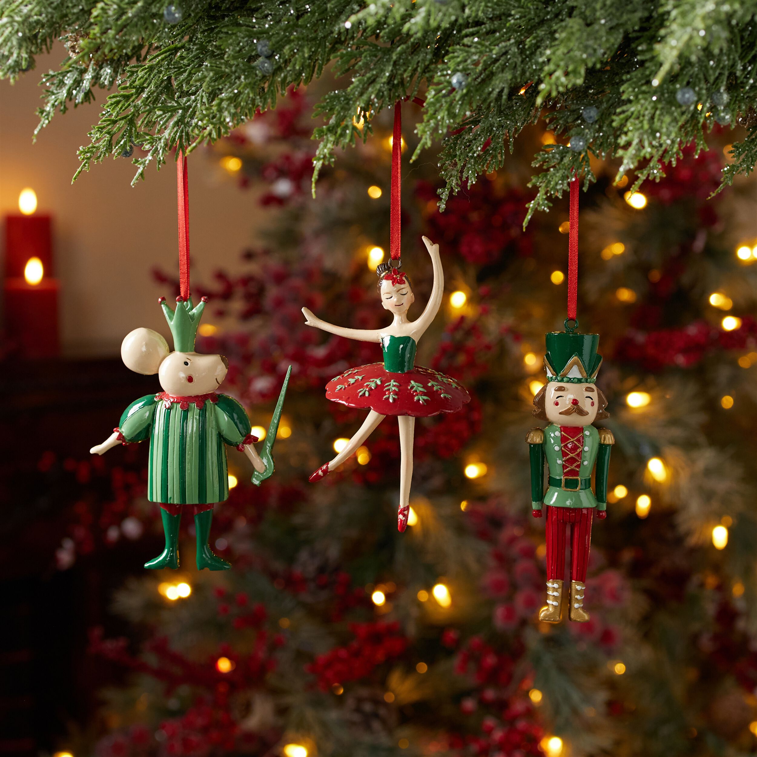 Nutcracker Ballet Ornament (Set of 12), RED GREEN, alternate image number 2