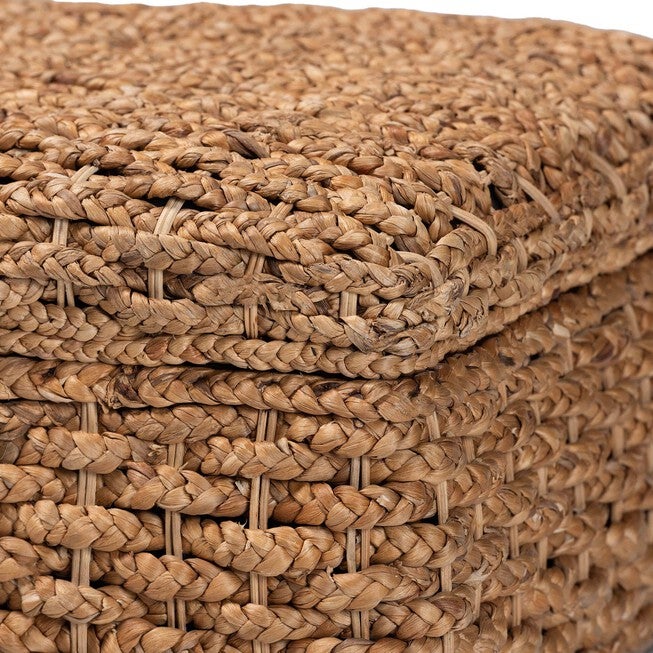 Bailey Handwoven Seagrass Storage Ottoman, Square, NATURAL BROWN, alternate image number null