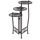 Set Of 3 Brown Metal Traditional Plantstand, , alternate image number null
