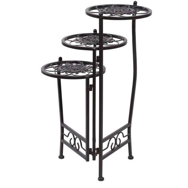 Set Of 3 Brown Metal Traditional Plantstand, , alternate image number 7