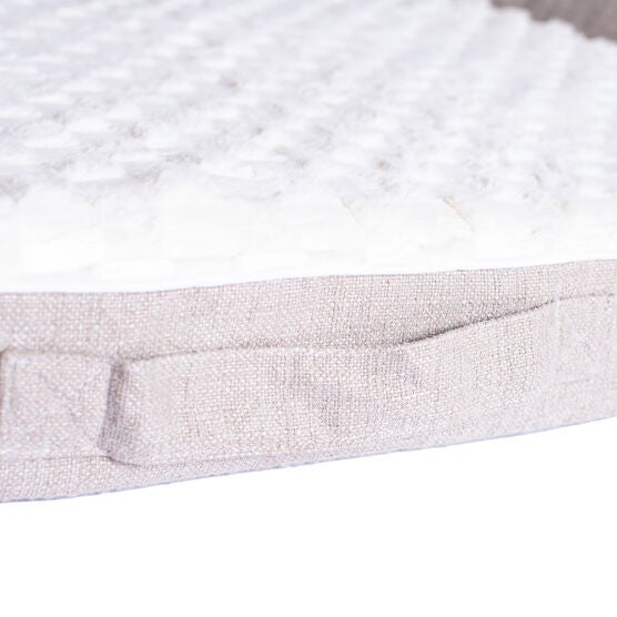 Bolstered Pet Bed Cushion With Memory Foam, Medium Ivory & Beige, , alternate image number null