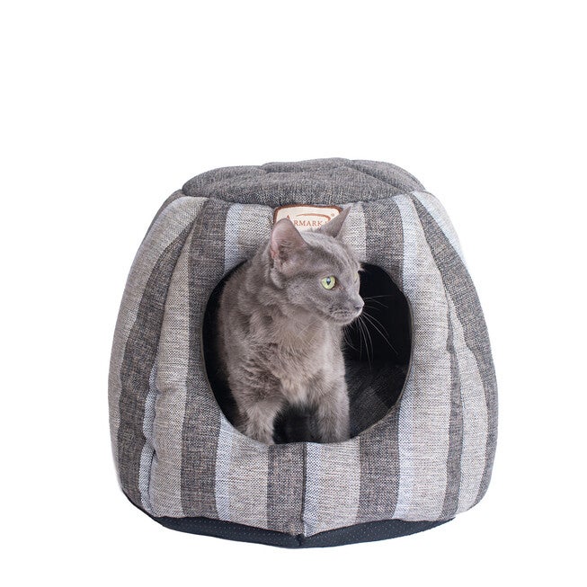 Cat Cave Bed, Gray and Silver, GRAY, hi-res image number 0